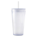 Double-Wall 18oz Iced Coffee Tumbler with Straw