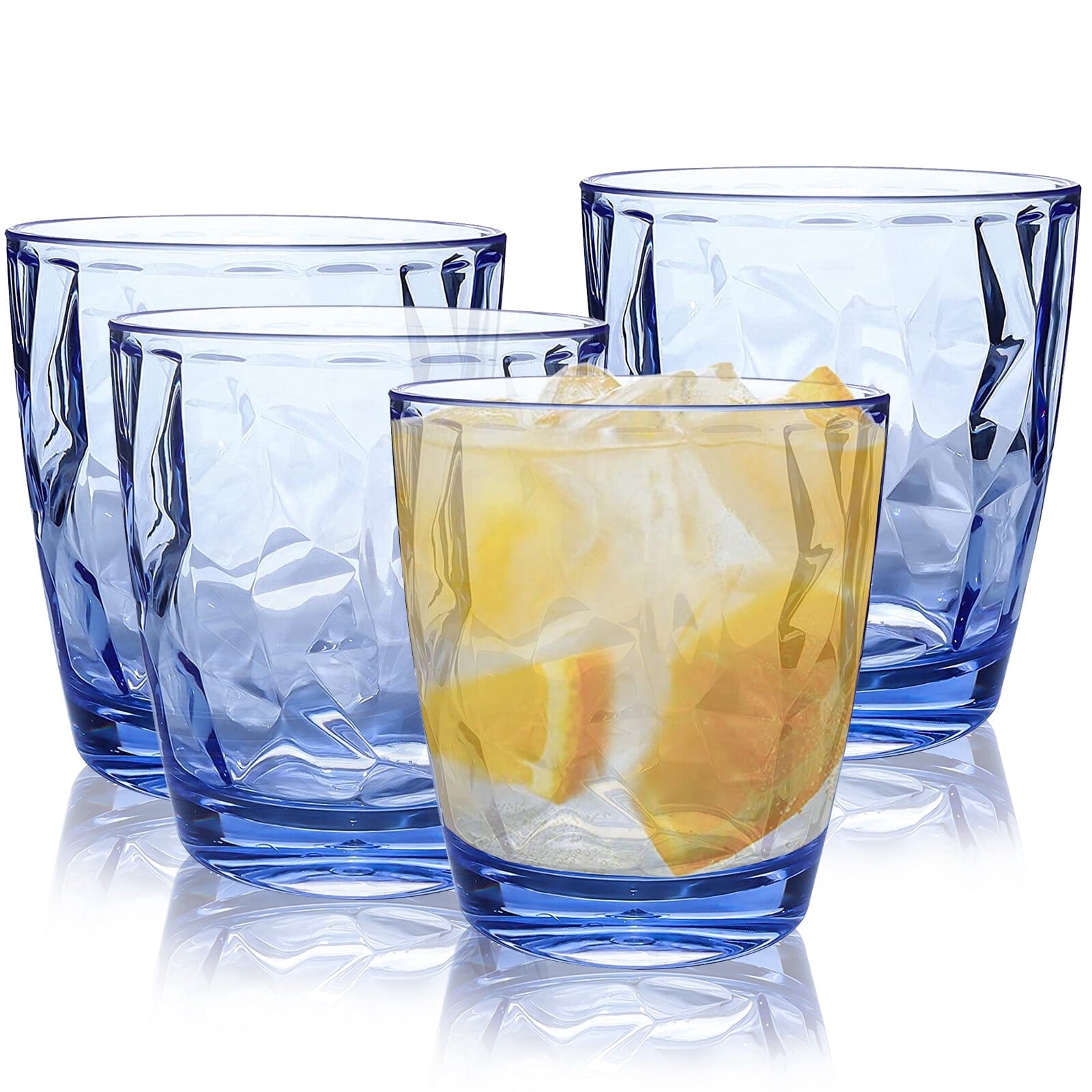 470ml Transparent Blue PC Drinkware (Set of 4)