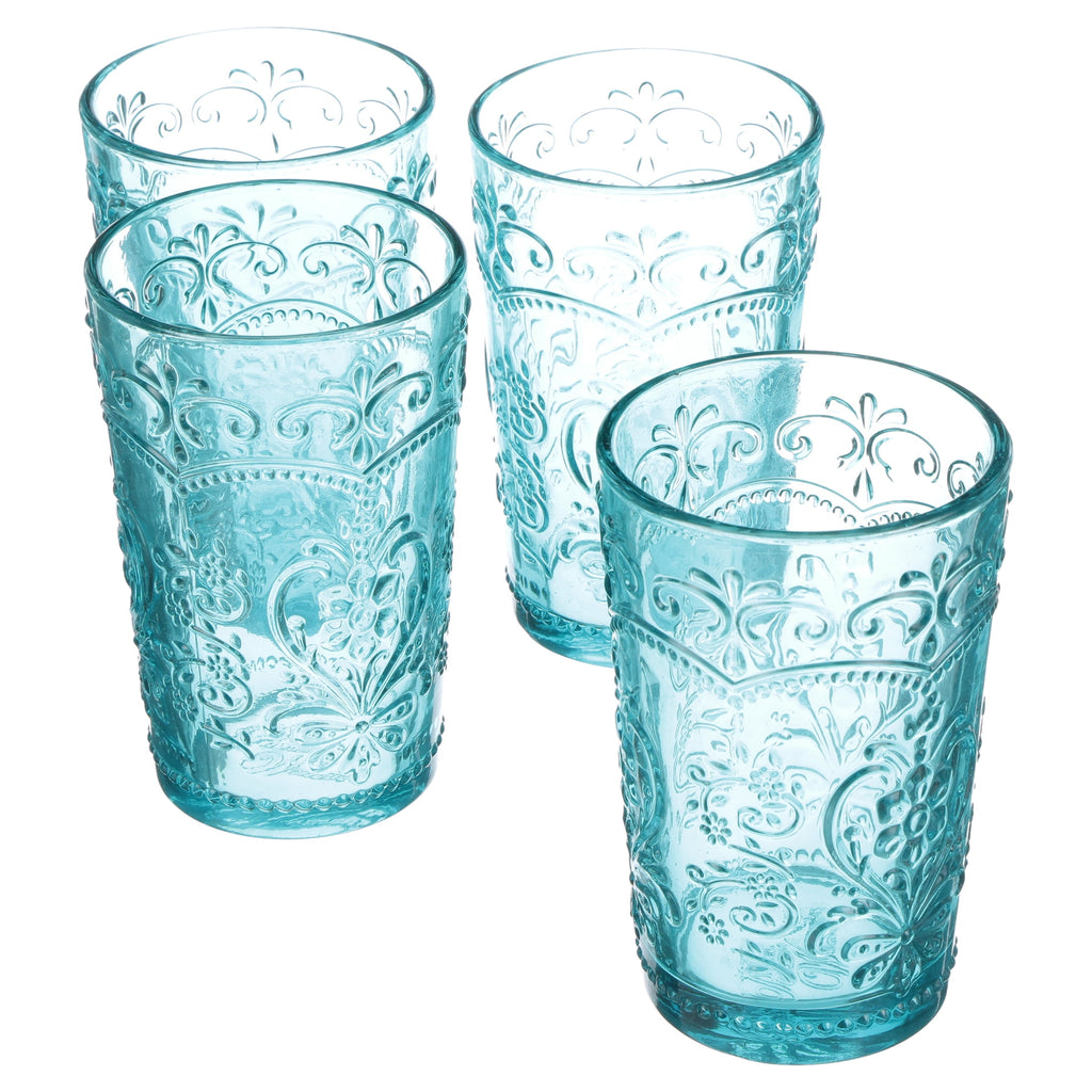 Amelia Pink 15.22-Ounce Glass Tumblers, Set of 4