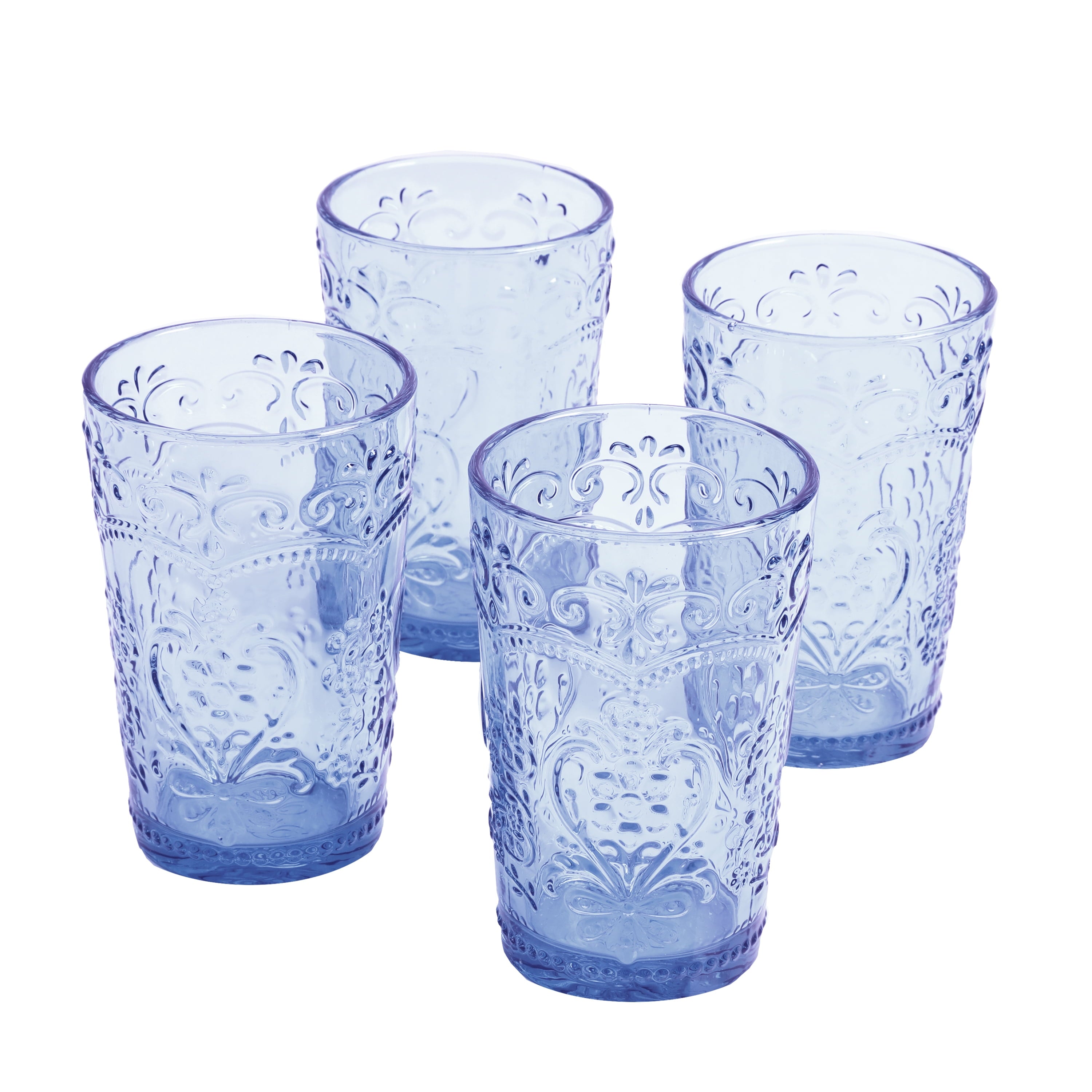 Amelia Pink 15.22-Ounce Glass Tumblers, Set of 4