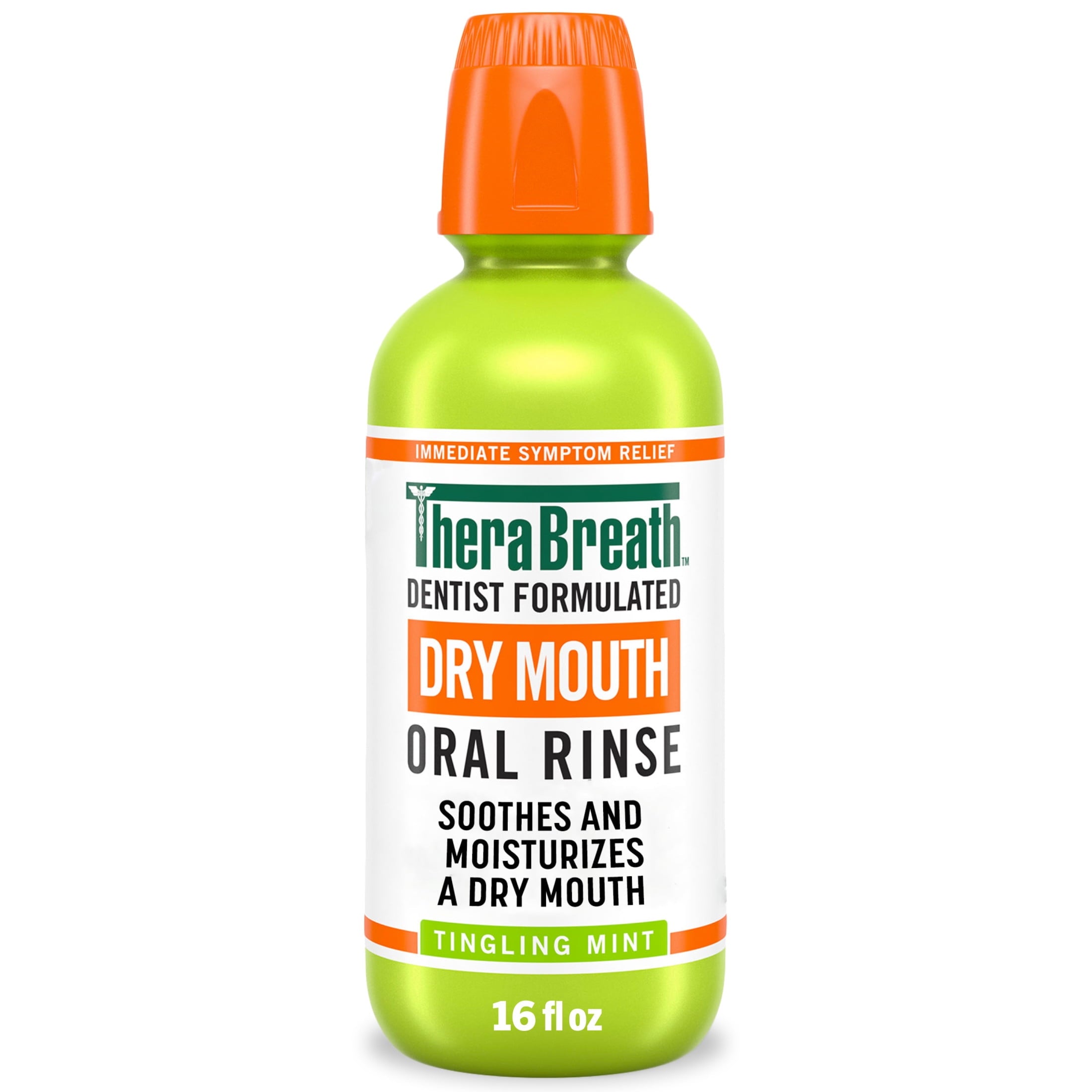 TheraBreath Dry Mouth Oral Rinse, Tingling Mint, Dentist Formulated, 16 fl oz
