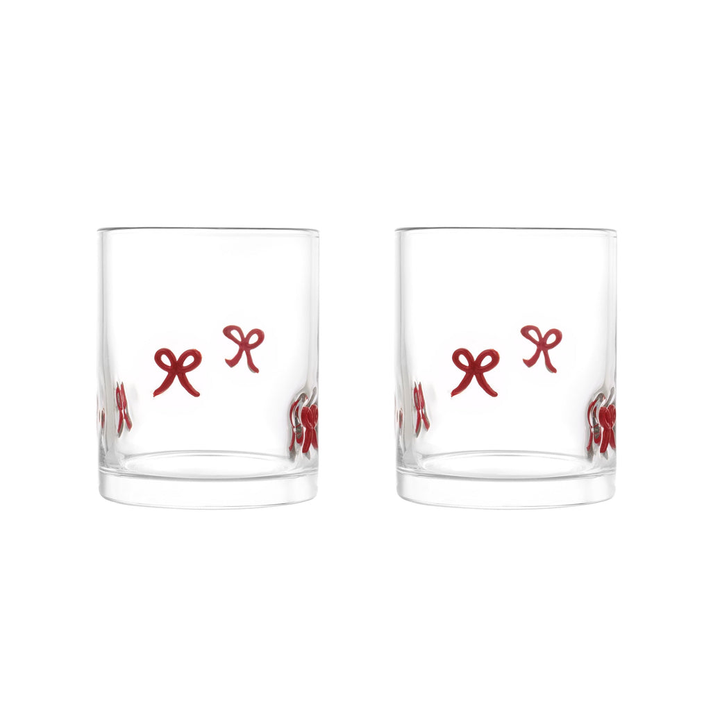 Thyme &amp; Table 12 fl oz Red Hearts Charm Drinking Glasses, Set of 2