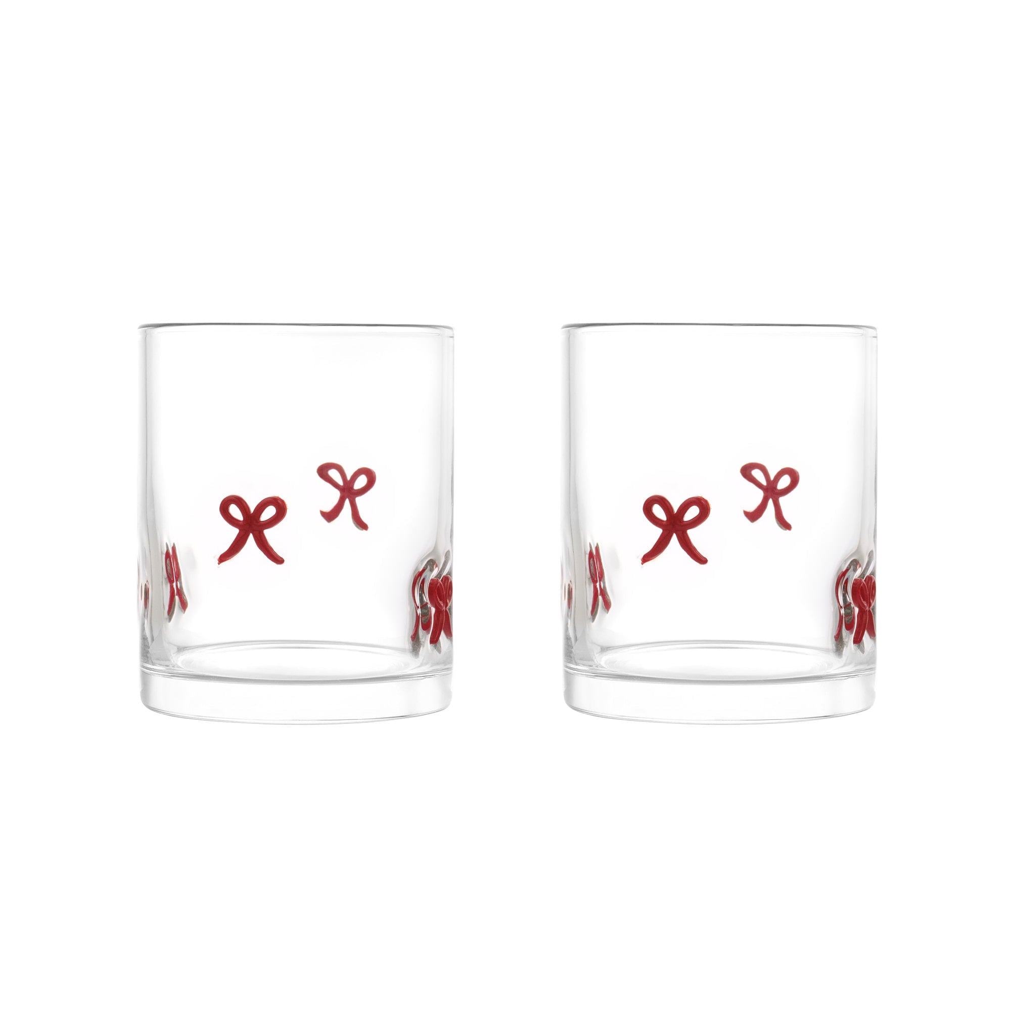 Thyme &amp; Table 12 fl oz Red Hearts Charm Drinking Glasses, Set of 2