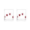Thyme &amp; Table 12 fl oz Red Hearts Charm Drinking Glasses, Set of 2