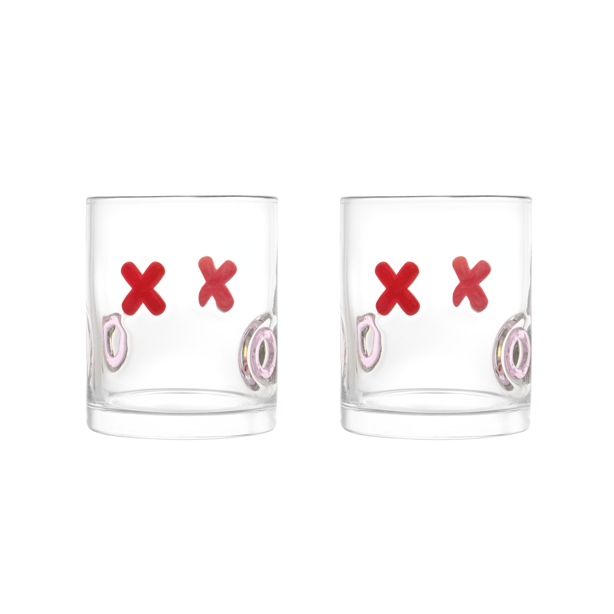 Thyme &amp; Table 12 fl oz Red Hearts Charm Drinking Glasses, Set of 2