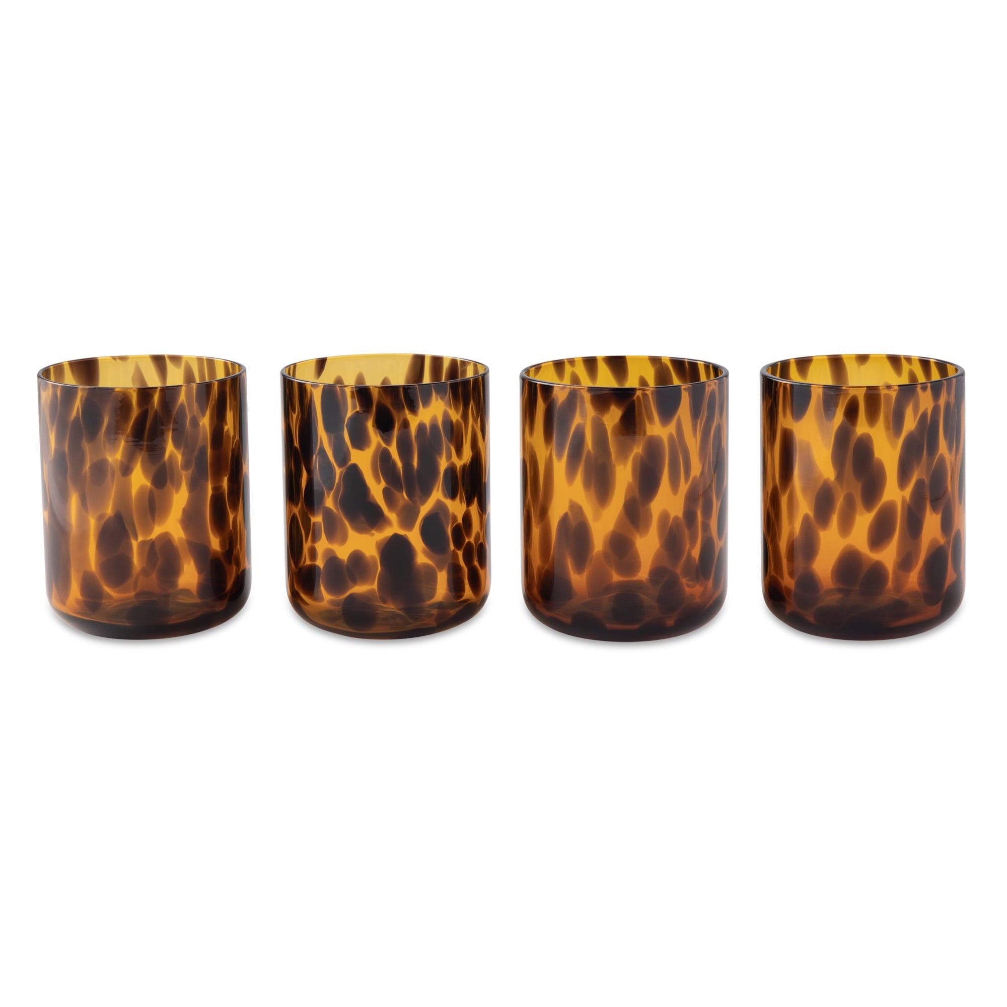 Thyme &amp; Table 12 fl oz Brown Tortoise Drinking Glasses, Set of 4