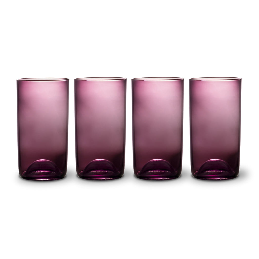 Thyme &amp; Table 20 fl oz Magenta Sphere Drinking Glasses, Set of 4