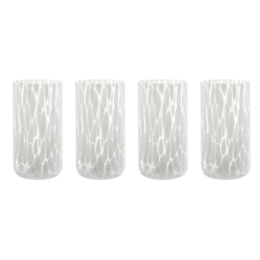 Thyme &amp; Table 20 fl oz White Tortoise Drinking Glasses, Set of 4