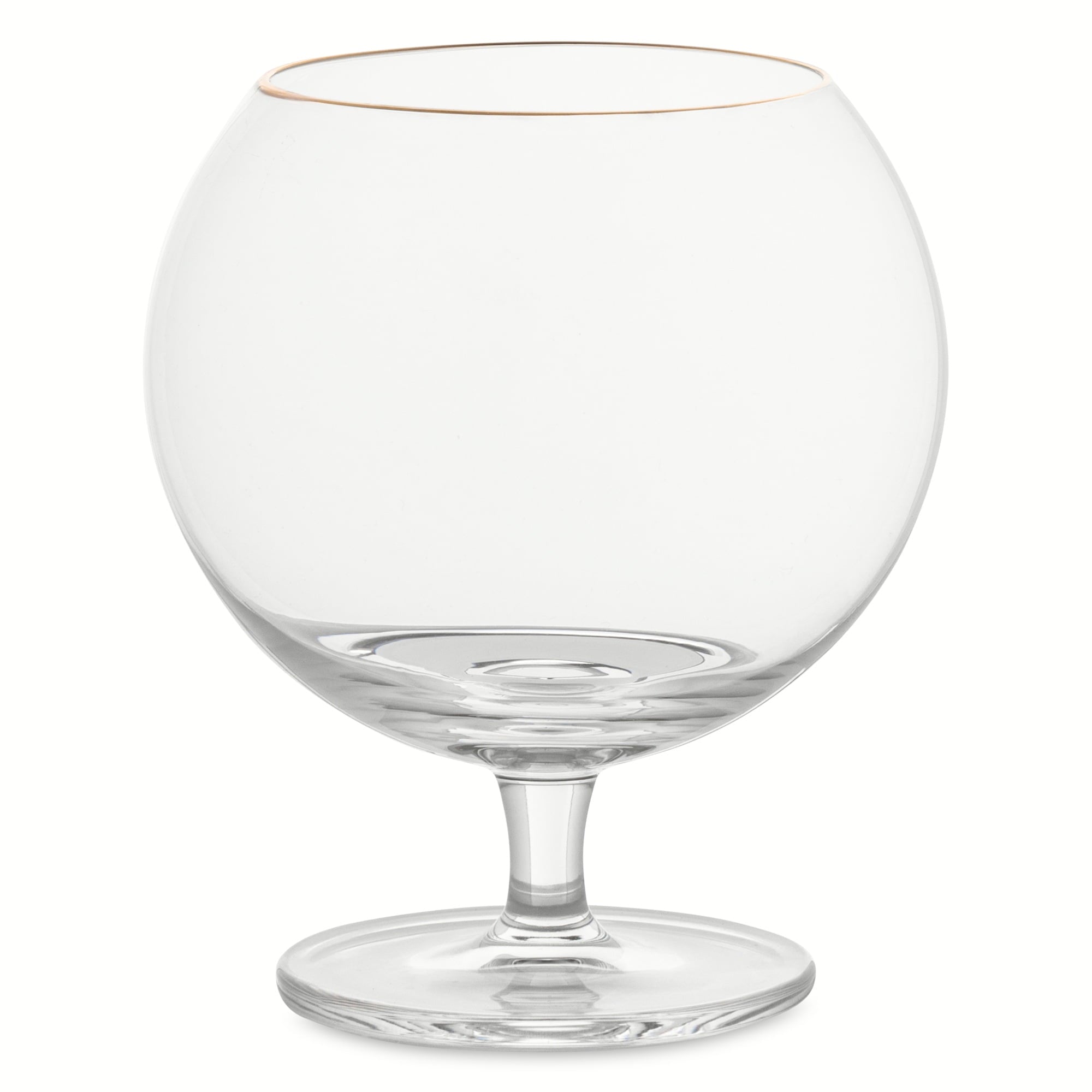 Thyme &amp; Table 16 fl oz Sphere Bourbon Glass with Gold Rim