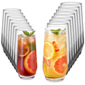 VEVOR Drinking Glasses Set, 16-Piece Crystal Glass Cups, Elegant Mixed Glassware Set, with 8 Pcs 18.26 Oz Highball and 8 Pcs 11.5 Oz Cocktail Drinkware for Kitchen, Beer,Smoothie,Juice,Soda,Wine