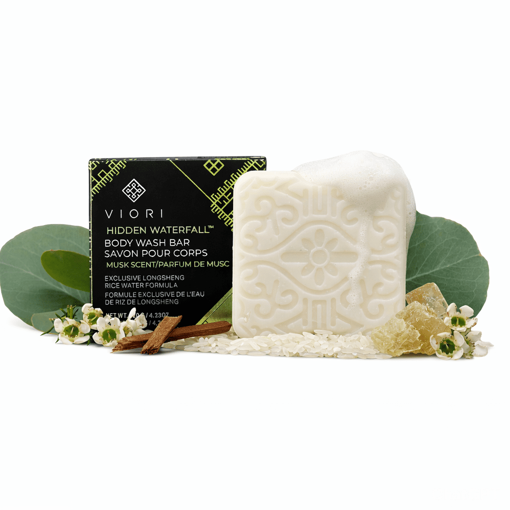 Viori Sulfate-Free, Paraben-Free, Zero-Waste Longsheng Rice Water Unscented Body Wash Bar, Native Essence, 120 Gram Bar