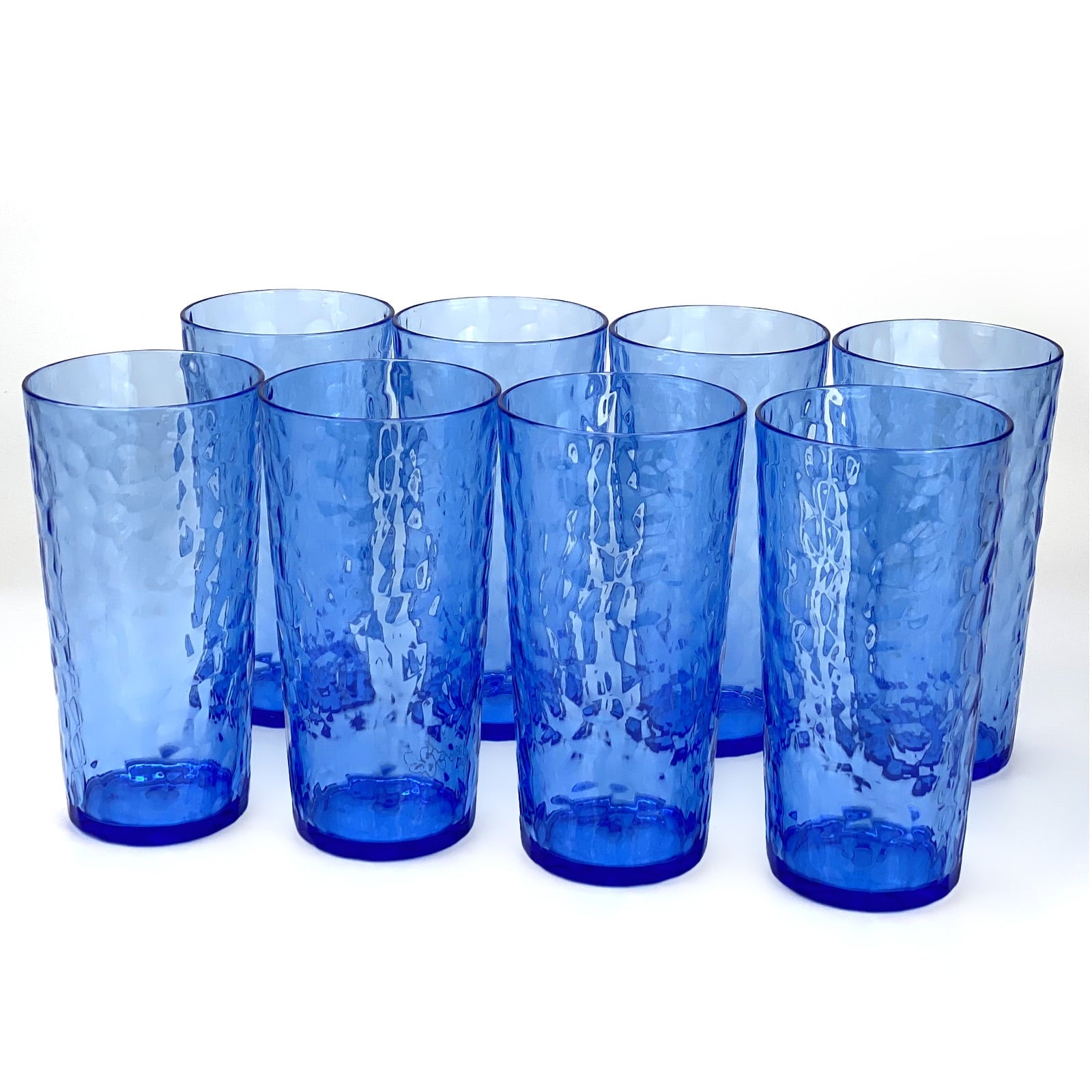 24-Ounce Plastic Tumbler Acrylic Drinking Glasses, Plastic Cups, , , Shatter Proof, , Set of 8 ( Multicolor )