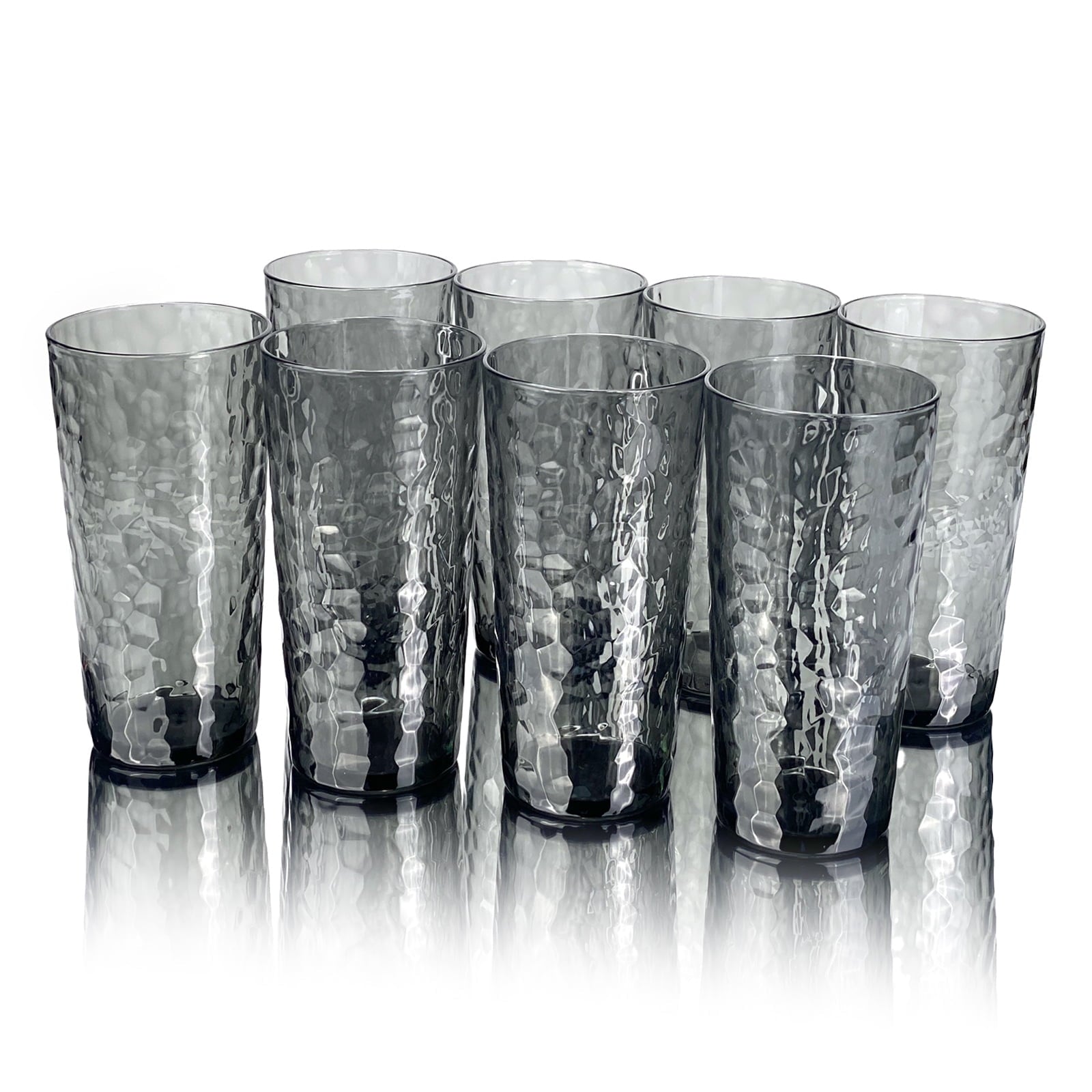 24-Ounce Plastic Tumbler Acrylic Drinking Glasses, Plastic Cups, , , Shatter Proof, , Set of 8 ( Multicolor )