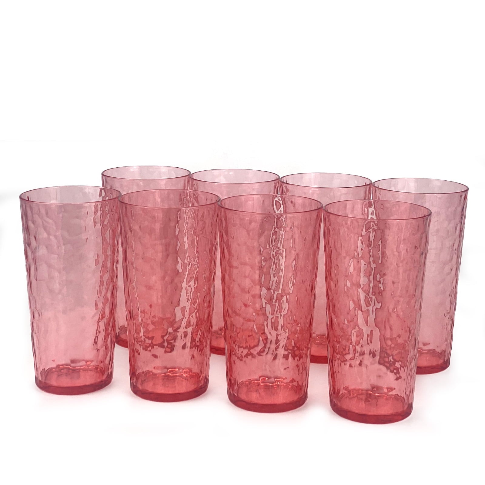 24-Ounce Plastic Tumbler Acrylic Drinking Glasses, Plastic Cups, , , Shatter Proof, , Set of 8 ( Multicolor )