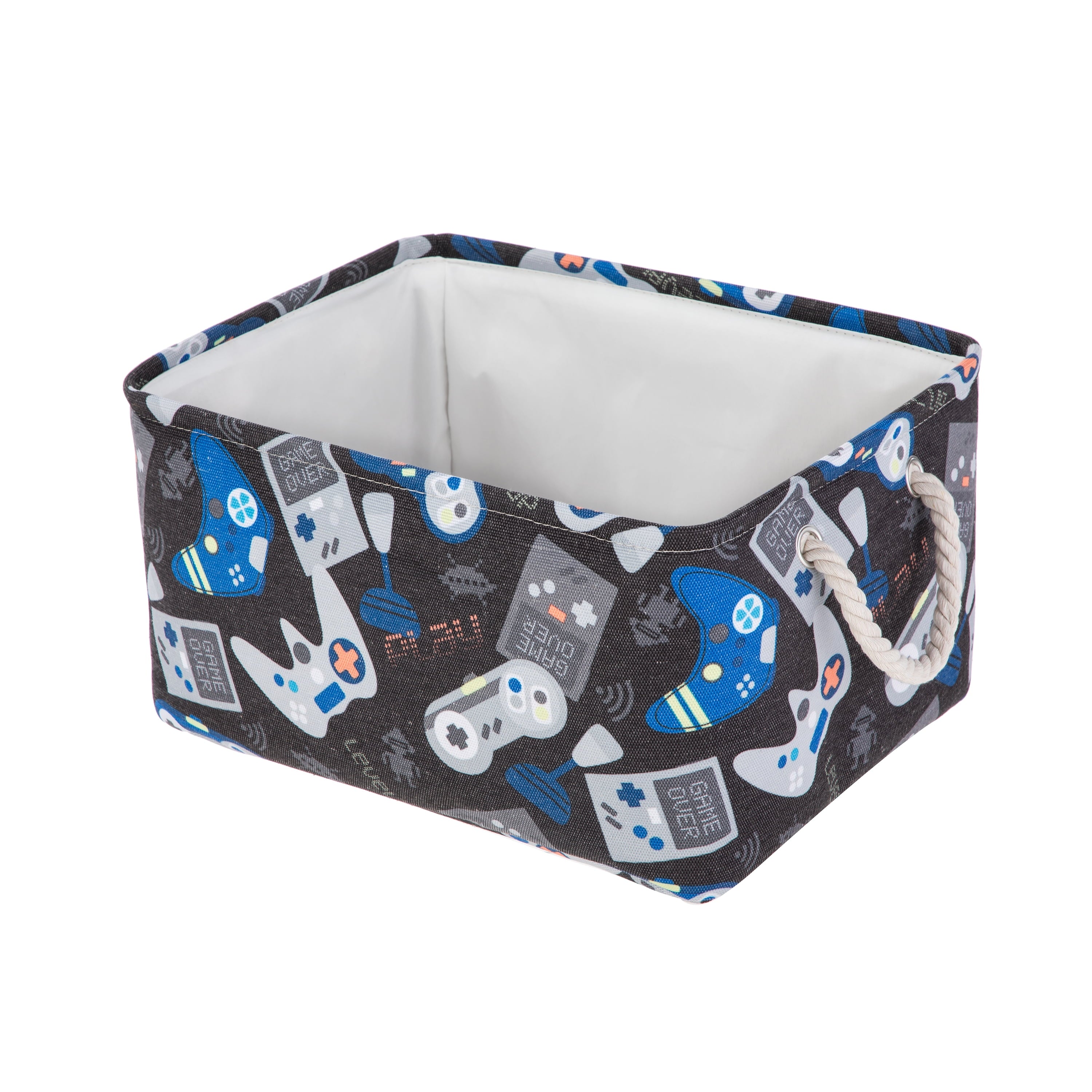 Kids Butterfly Canvas Storage Basket with Handles, 15 in x 11 in x 7.8 in