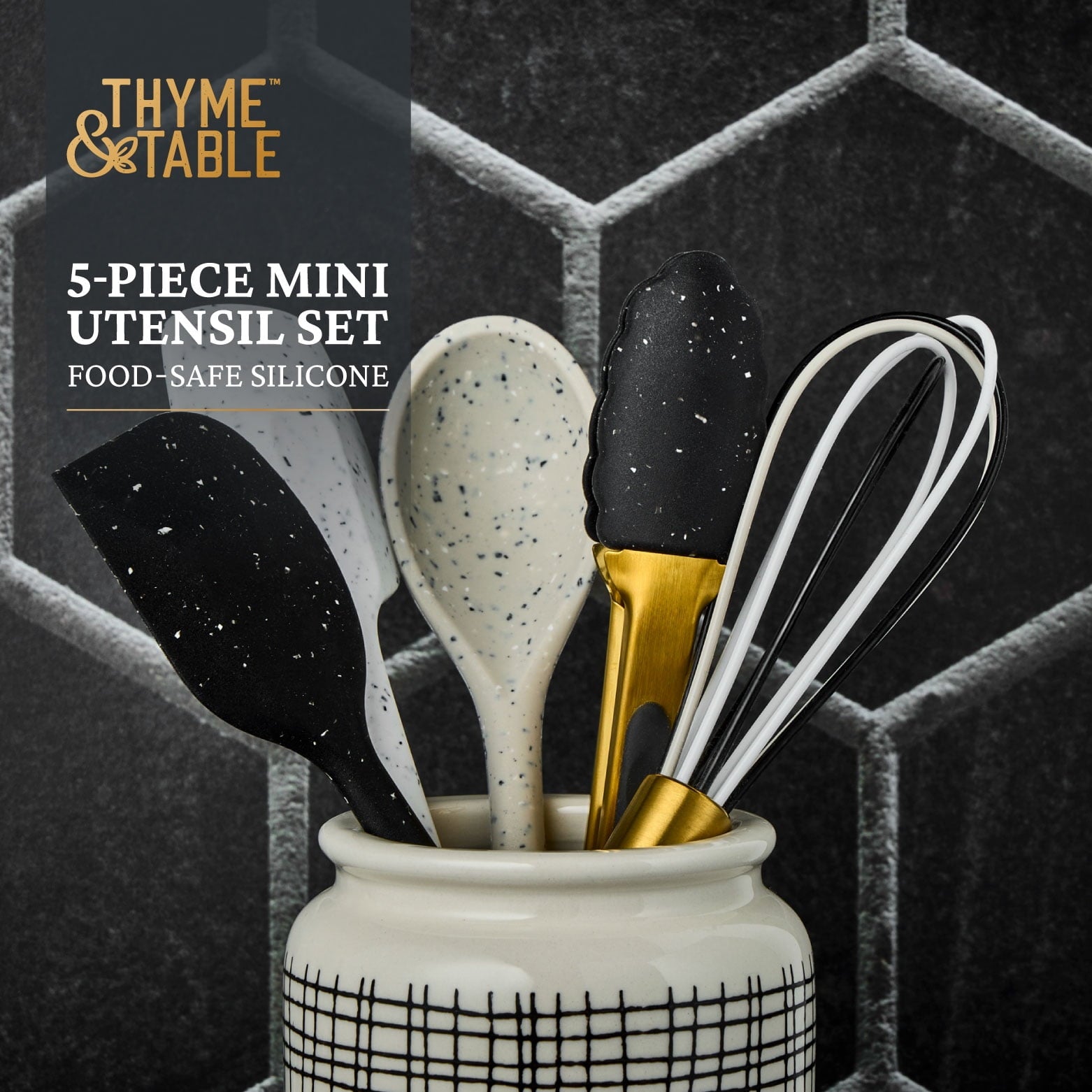 Thyme &amp; Table 5-Piece Silicone Mini Kitchen Utensil Set