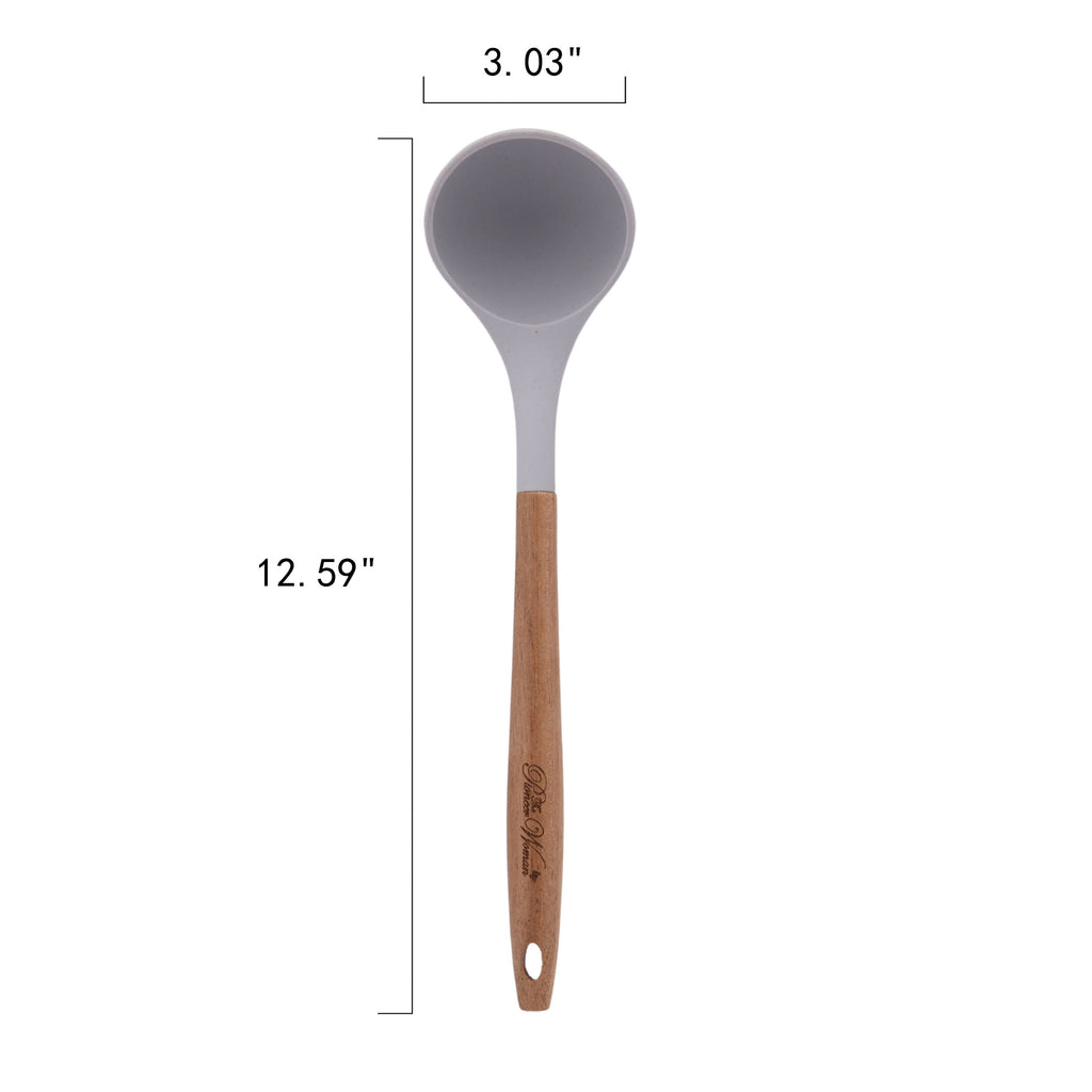 10-Piece Silicone and Acacia Wood Handle Cooking Utensils Set, Blue