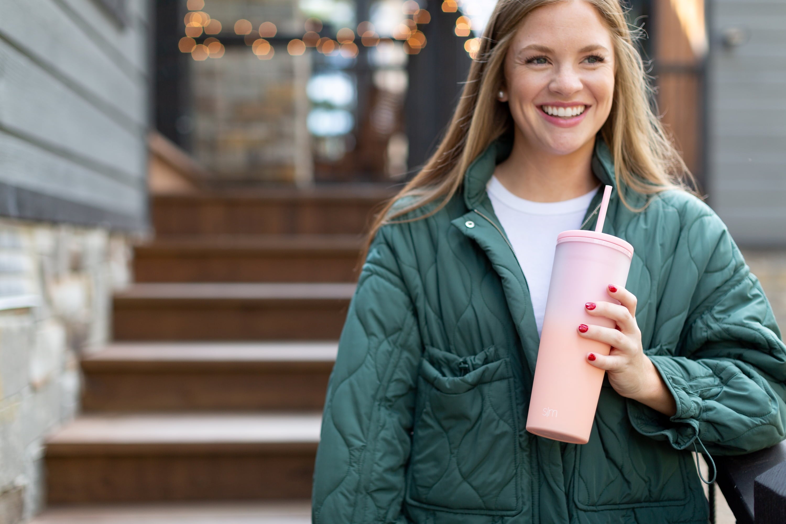 24 fl oz Double Wall Plastic Classic Tumbler with Straw|Opalescent