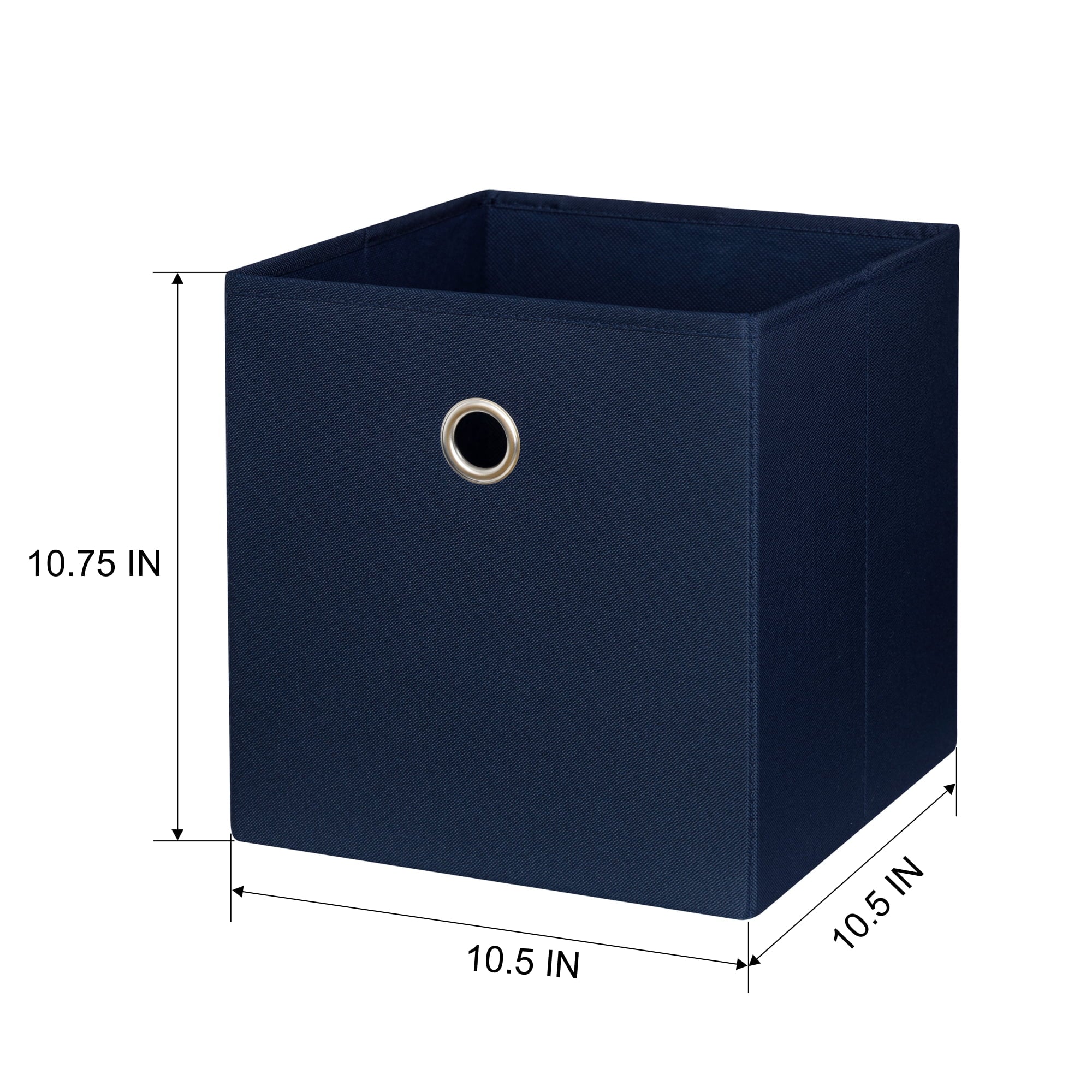 Collapsible Fabric Cube Storage Bins (10.5" x 10.5"), Blue Cove, 4 Pack