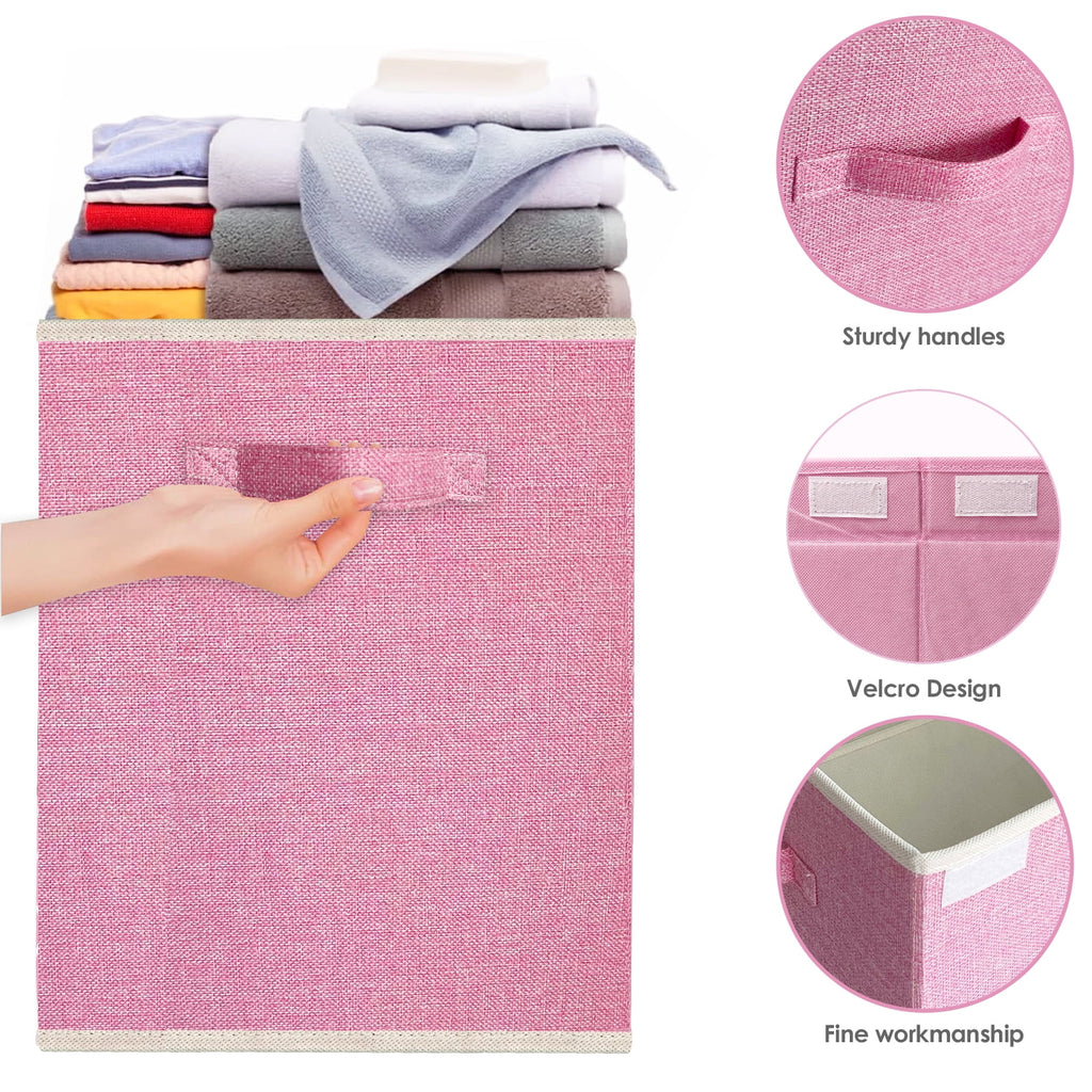 Large Toy Box for Girls,Toy Chest for Kids -Collapsible Toy Storage Organizer with Lid Toy Bin Storage Organizer for Nursery, Playroom, Bedroom , Closet, Living Room, Kindergarten (Pink)