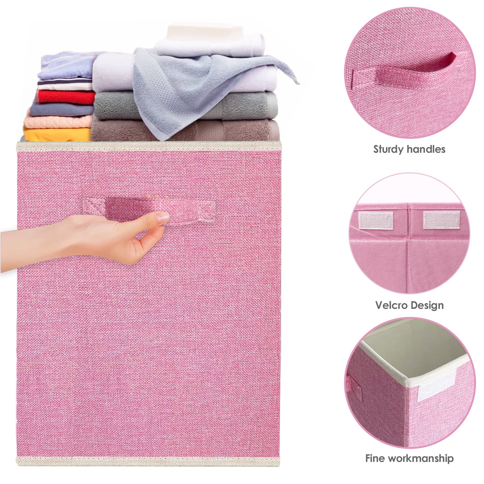 Large Toy Box for Girls,Toy Chest for Kids -Collapsible Toy Storage Organizer with Lid Toy Bin Storage Organizer for Nursery, Playroom, Bedroom , Closet, Living Room, Kindergarten (Pink)