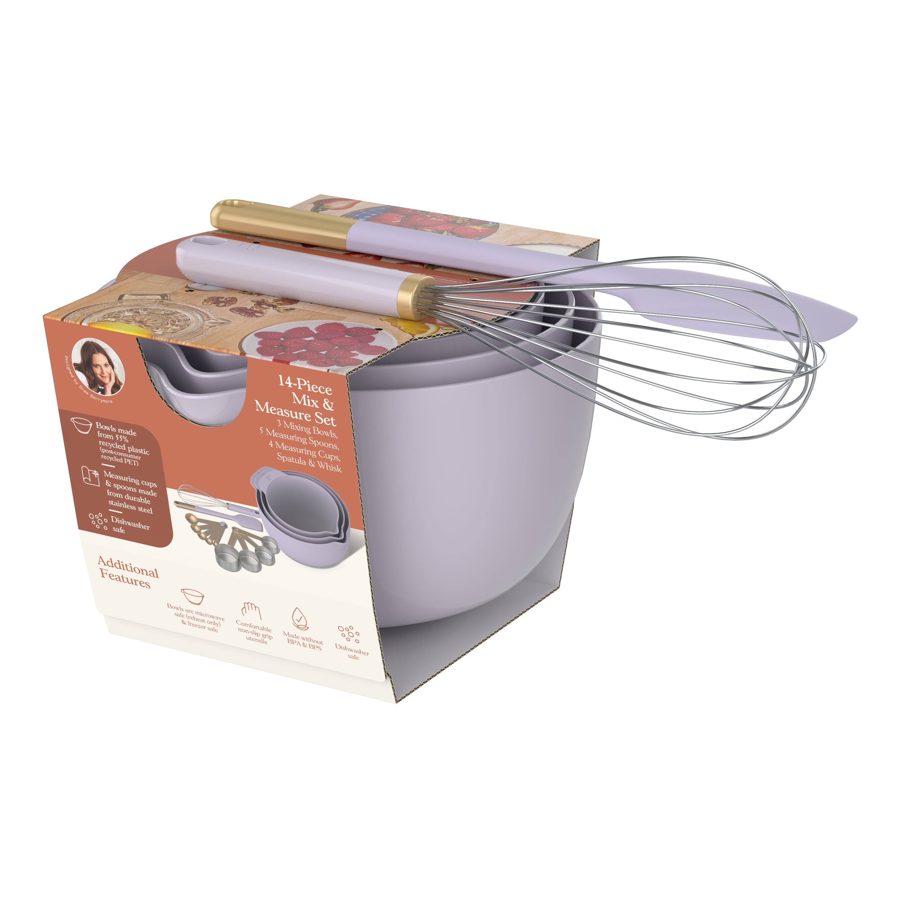 14-Piece Mix &amp; Measure Set, Porcini Taupe by Drew Barrymore