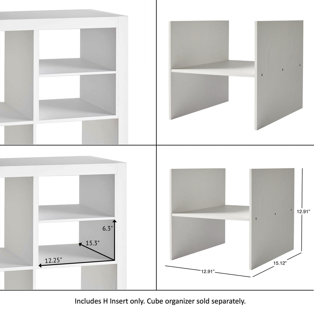 Better Homes &amp; Gardens H Shelf Insert for Cube Organizers, White Texture