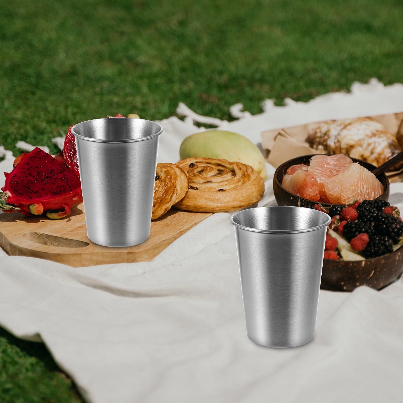 Milisten Set of 6 Stainless Steel Cups for Cocktails, Water, and Beverages Drinkware