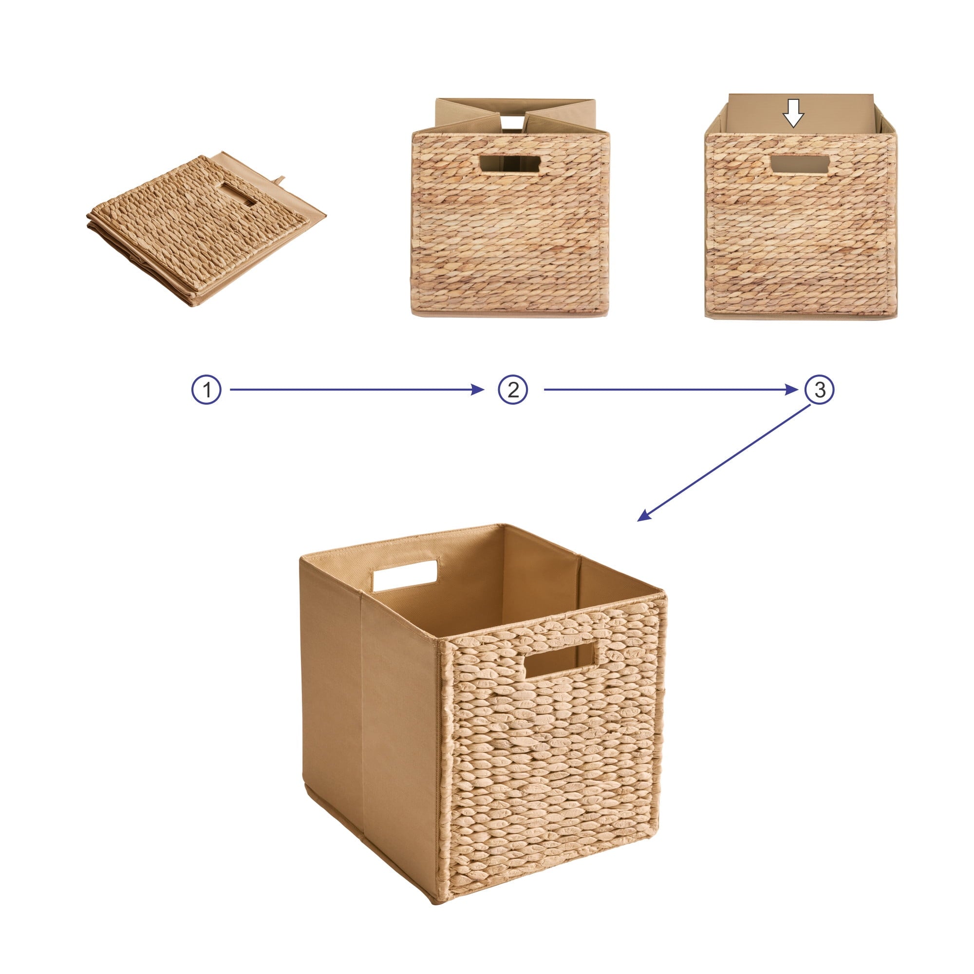 Better Homes &amp; Gardens Collapsible Fabric Cube Storage Bin, Vanilla
