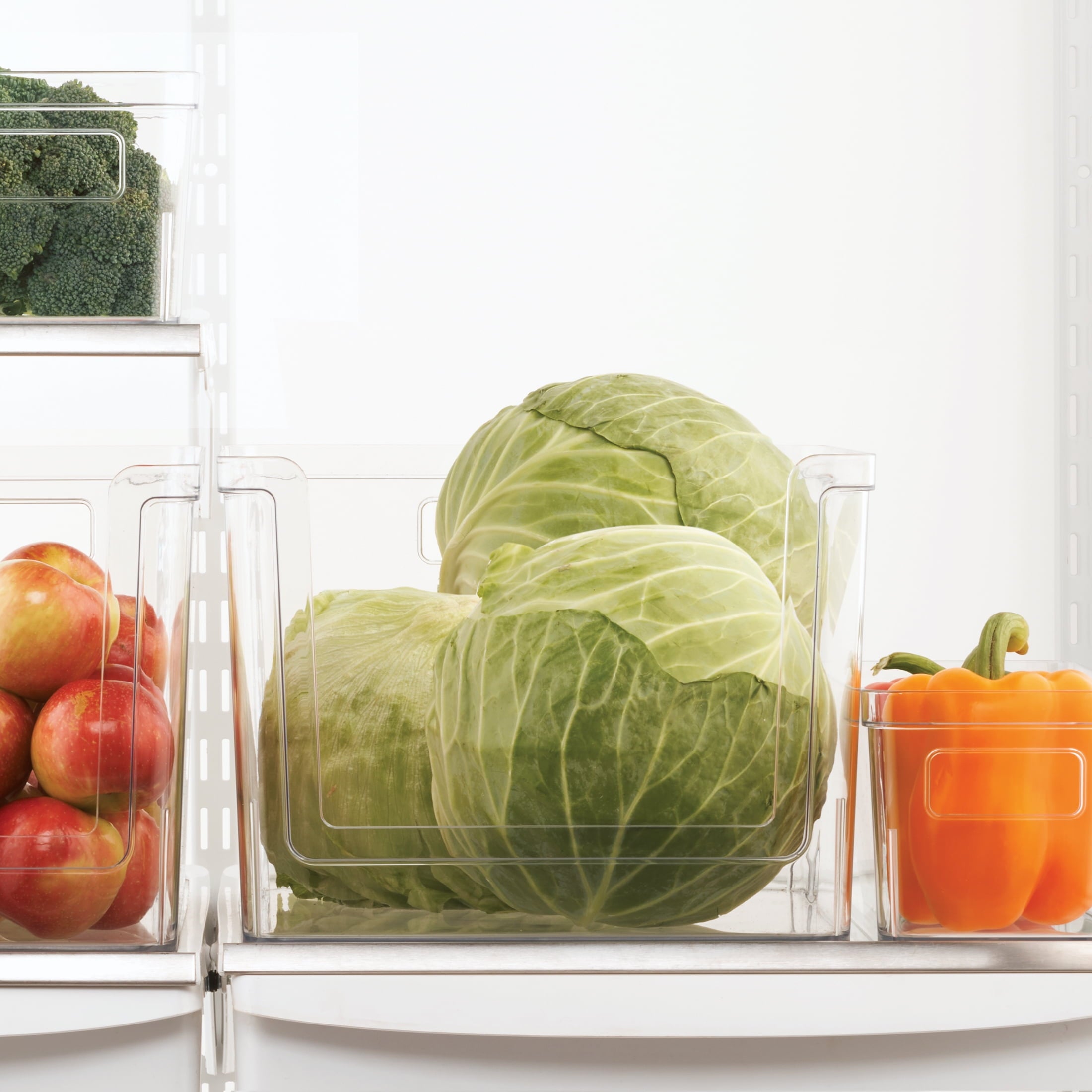 Deep Open-Front Pantry Organizer Bin, Clear Plastic, 12” x 10.5” x 8.0”