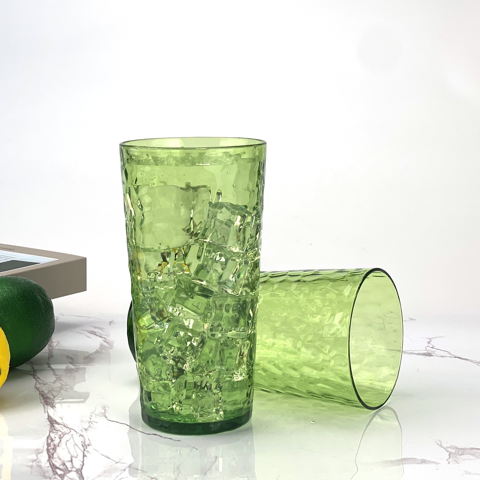 24-Ounce Plastic Tumbler Acrylic Drinking Glasses, Plastic Cups, , , Shatter Proof, , Set of 8 ( Multicolor )