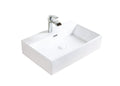 A&E Bath Raylee Ceramic Vessel Bathroom Sink/Basin with Overflow, Glossy White