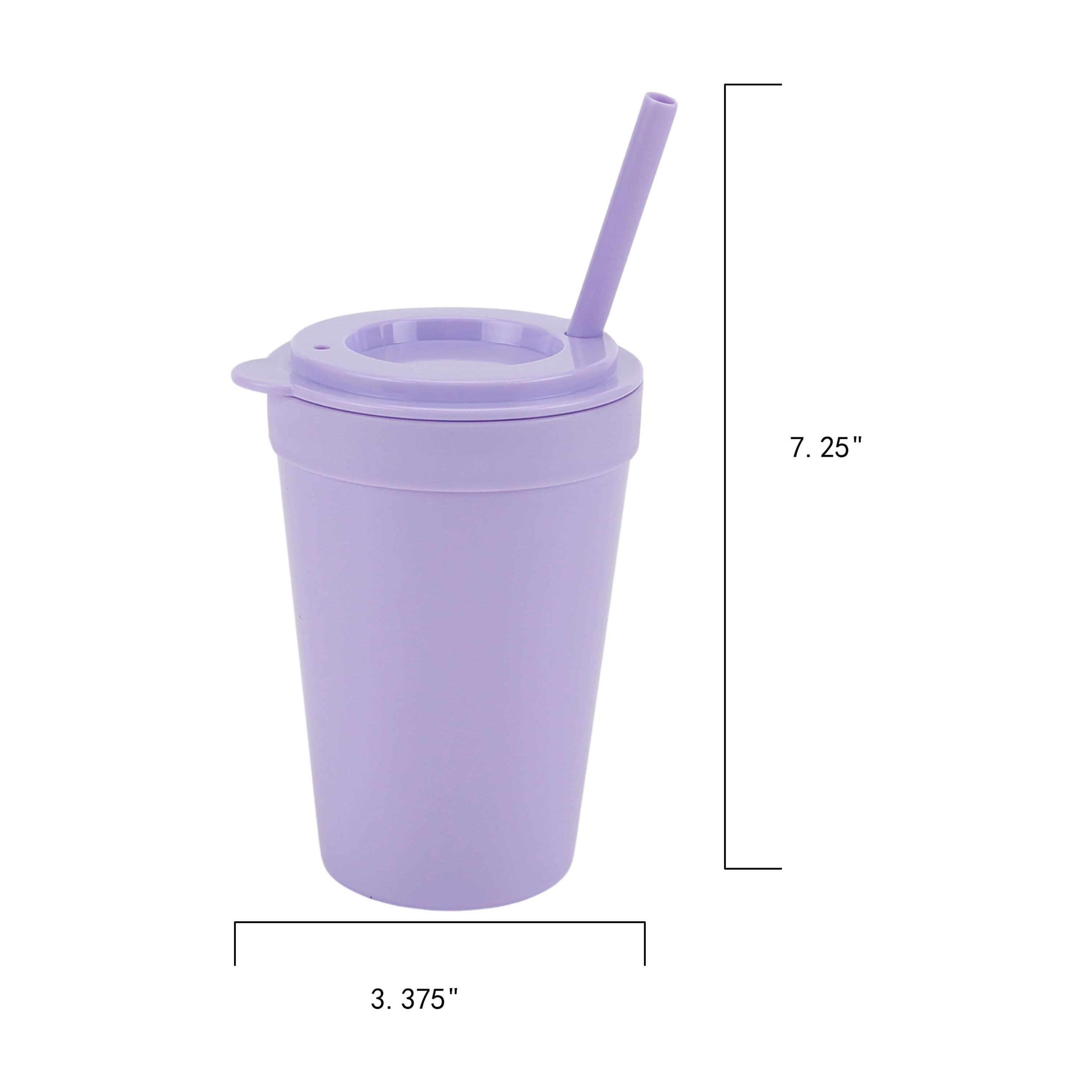 4-Pack Plastic 15-Ounce Capacity Tumbler Set with Lid and Straw, Multi-Colored