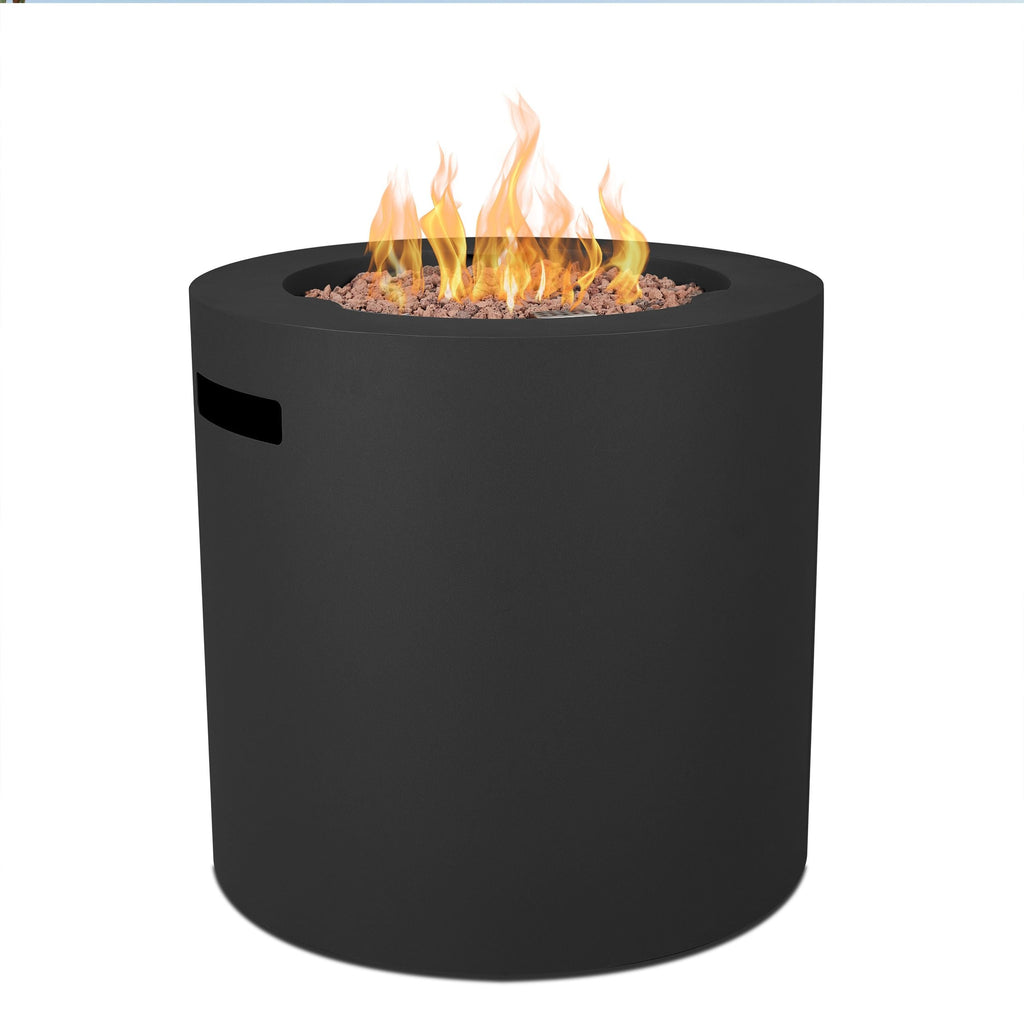 Aegean Steel Propane Fire Pit Hidden Tank in Black, 24-in