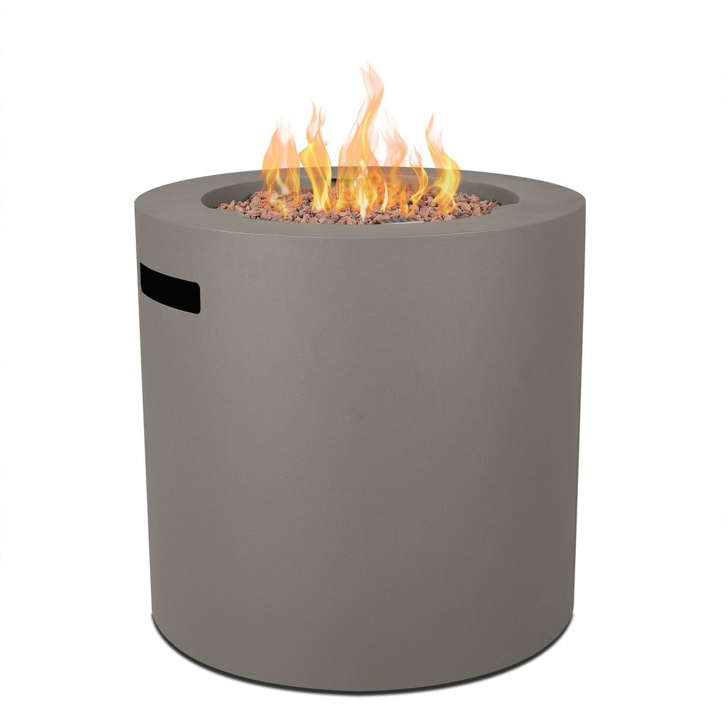 Aegean Steel Propane Fire Pit Hidden Tank in Mist Gray, 24-in