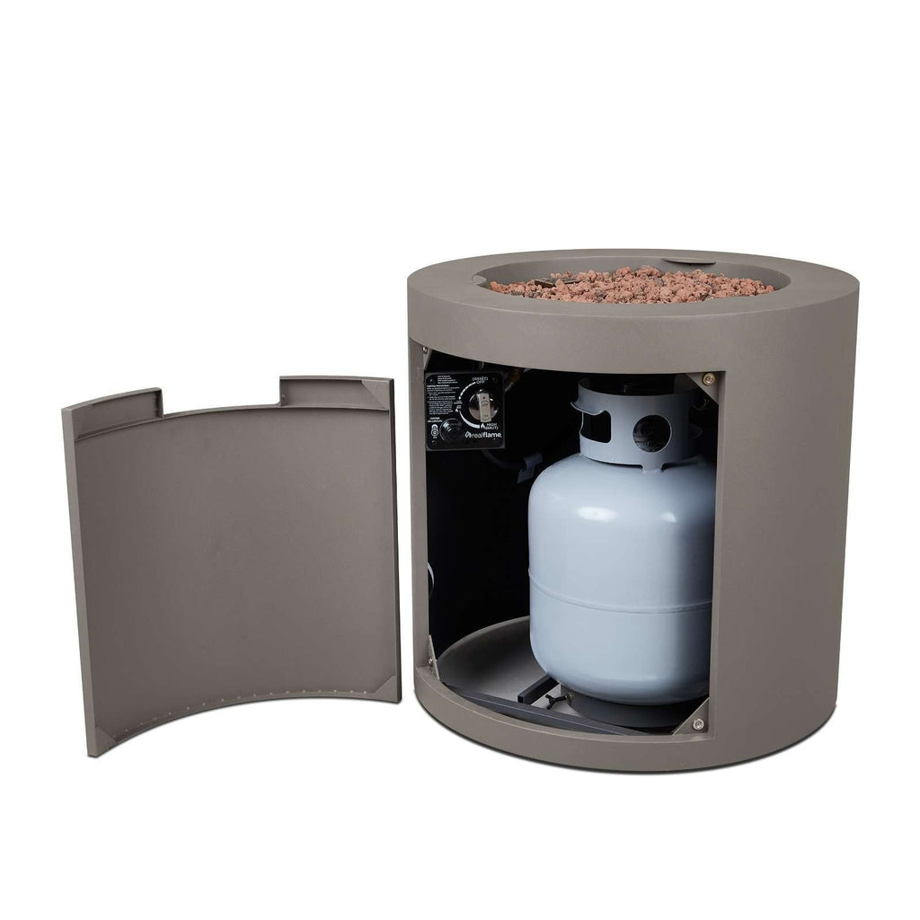 Aegean Steel Propane Fire Pit Hidden Tank in Mist Gray, 24-in