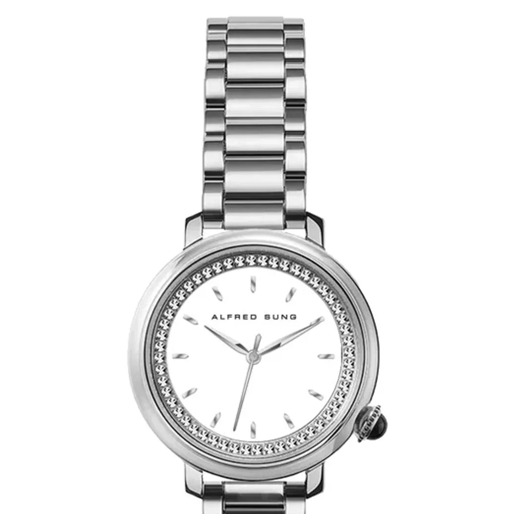 Alfred Sung White Dial Women's Watch