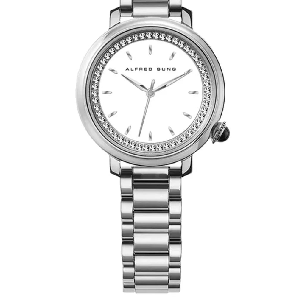 Alfred Sung White Dial Women's Watch