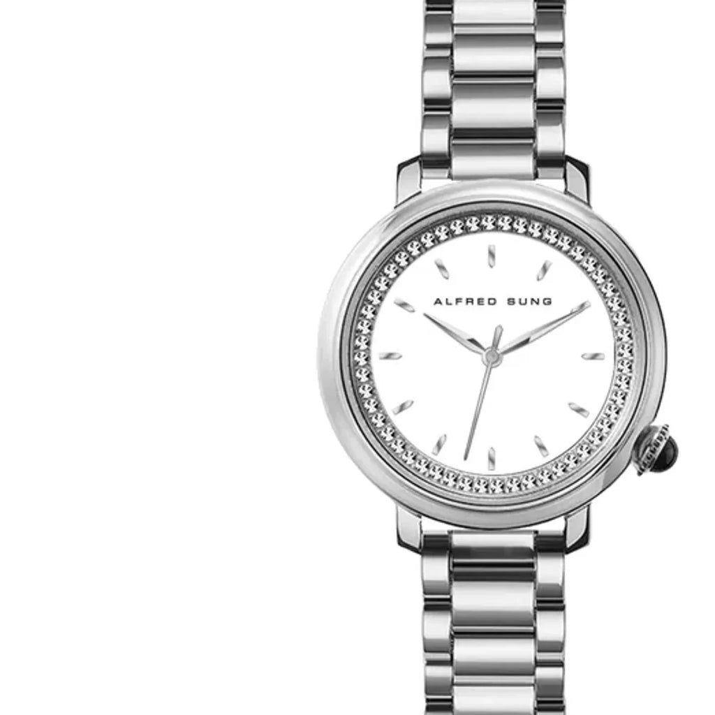 Alfred Sung White Dial Women's Watch