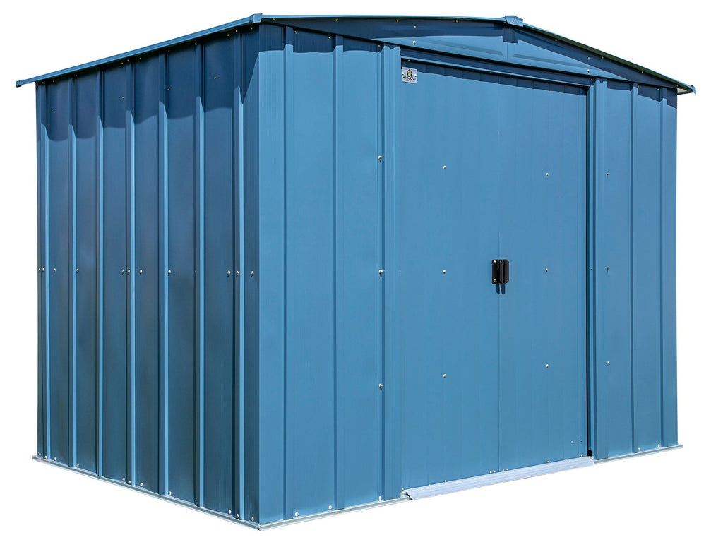 Arrow Classic Galvanized Steel Storage Shed, Blue Grey, 8-ft x 6-ft