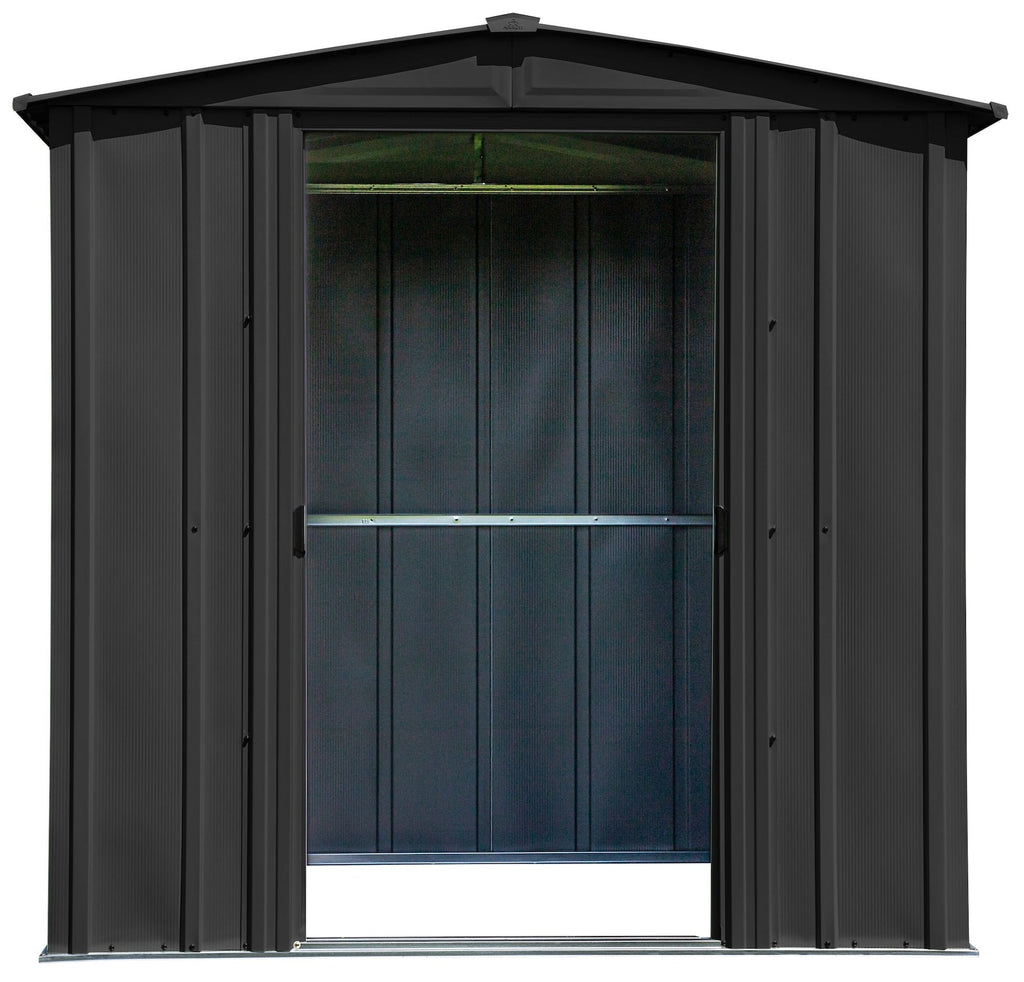 Arrow Classic Galvanized Steel Storage Shed, Charcoal, 6-ft x 5-ft