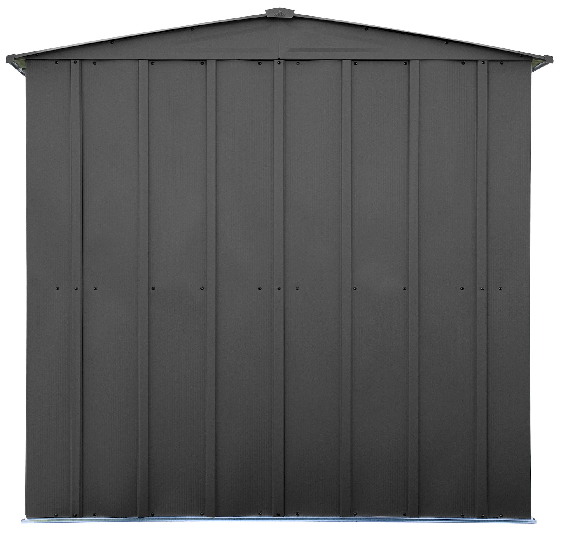 Arrow Classic Galvanized Steel Storage Shed, Charcoal, 6-ft x 5-ft