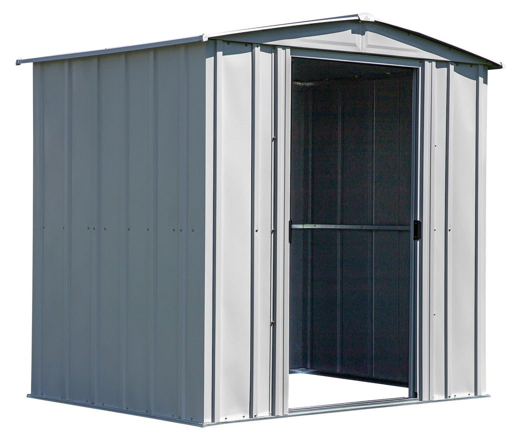 Arrow Classic Galvanized Steel Storage Shed, Flute Grey, 6-ft x 5-ft