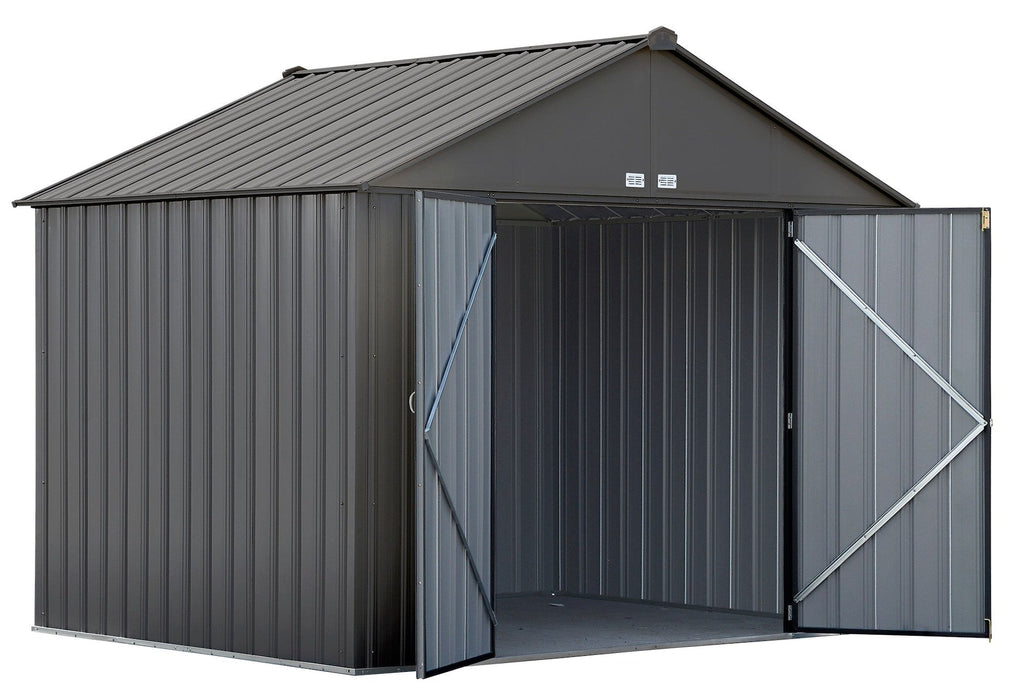 Arrow EZEE Galvanized Steel Storage Shed, Charcoal, 10-ft x 8-ft