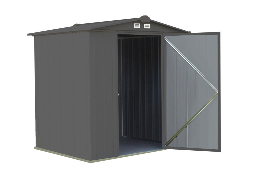 Arrow EZEE Galvanized Steel Storage Shed with Low Gable Roof, Charcoal, 6-ft x 5-ft