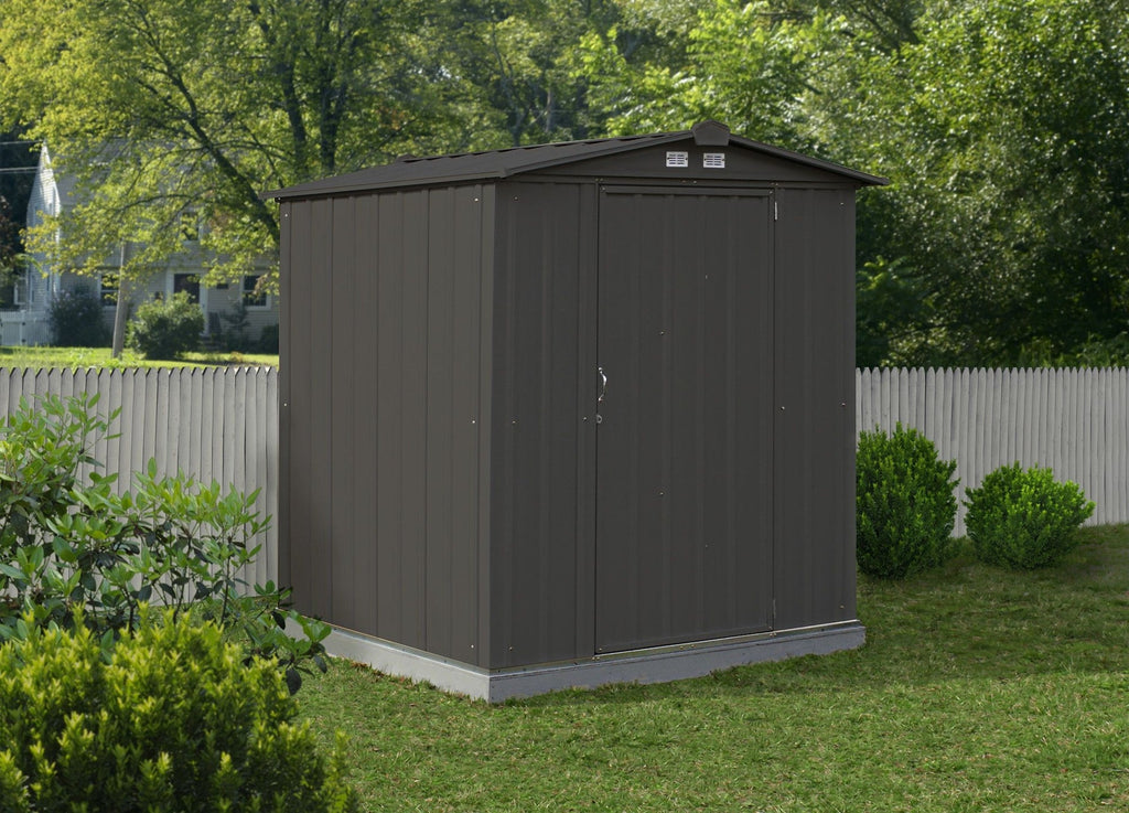 Arrow EZEE Galvanized Steel Storage Shed with Low Gable Roof, Charcoal, 6-ft x 5-ft