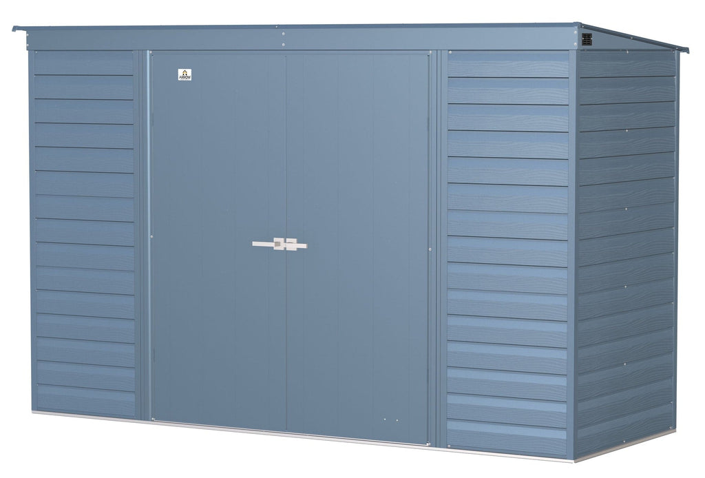 Arrow Select Galvanized Steel Storage Shed, Blue Grey, 10-ft x 4-ft