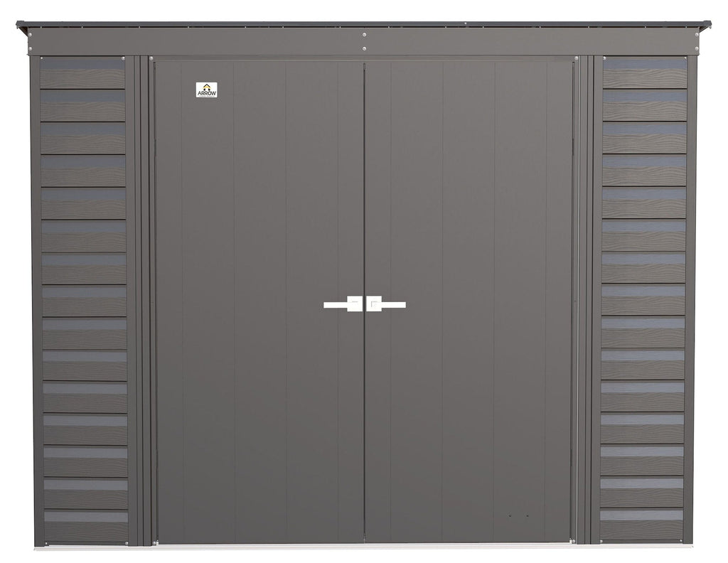 Arrow Select Galvanized Steel Storage Shed, Charcoal, 8-ft x 4-ft