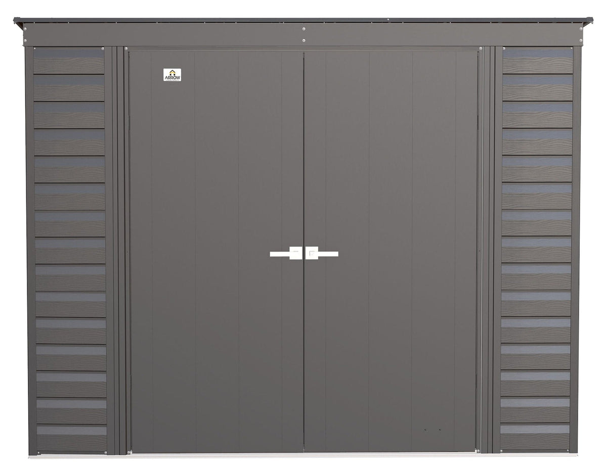 Arrow Select Galvanized Steel Storage Shed, Charcoal, 8-ft x 4-ft