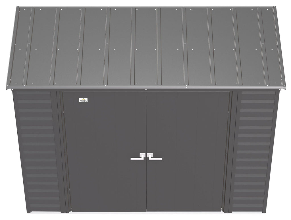 Arrow Select Galvanized Steel Storage Shed, Charcoal, 8-ft x 4-ft